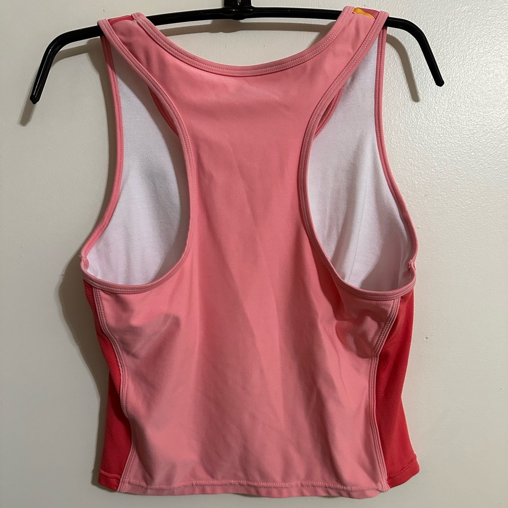 Nike Performance Dri-Fit Top w/ Built-In Bra, Pink and Gold Print, Size XL - Picture 2 of 6